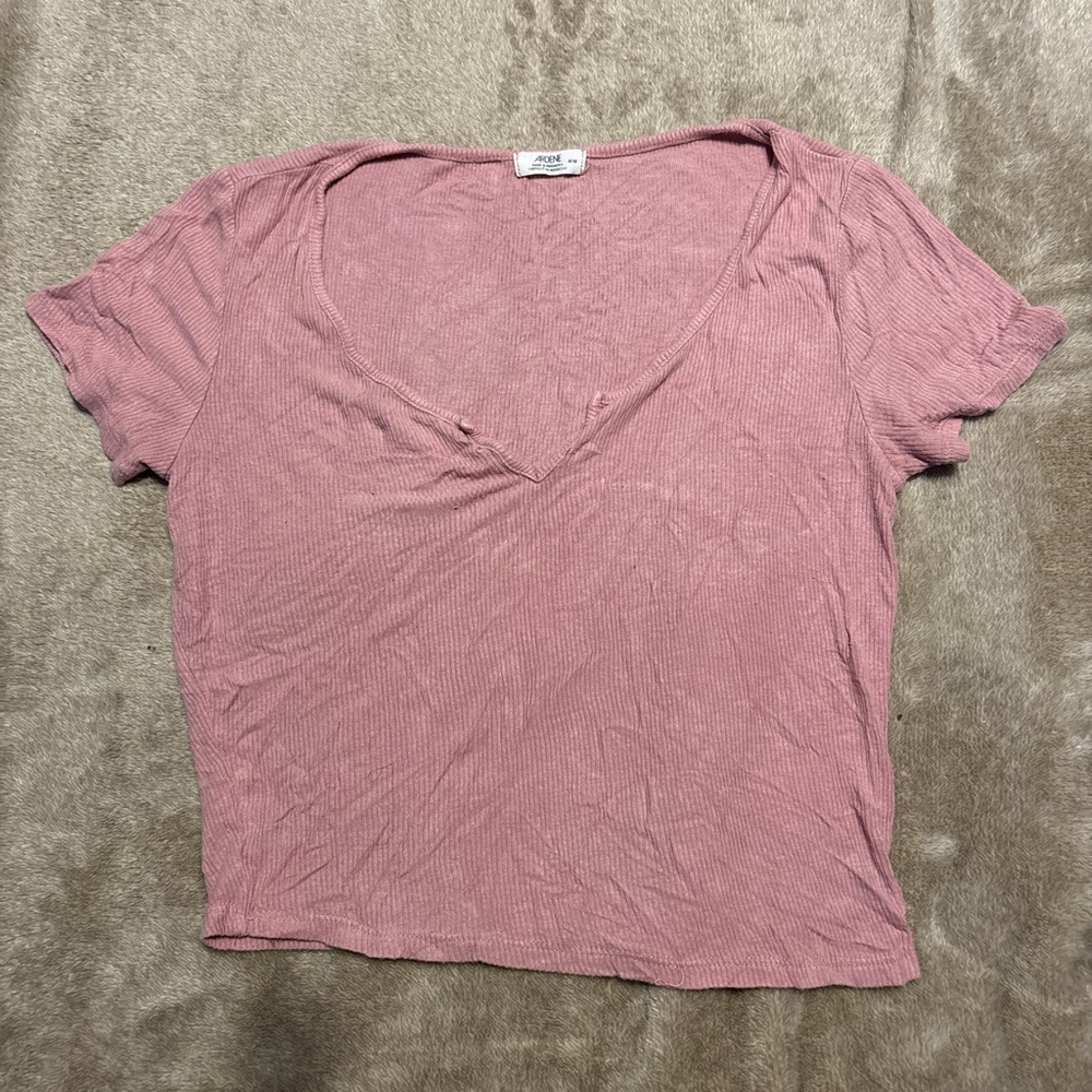 Ardene Mauve Short Sleeve V-Neck Tee